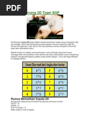 Rumus Menang 2d Togel Sgp Pdf