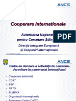 Cooperare Internationala-Cercetare Stiintifica