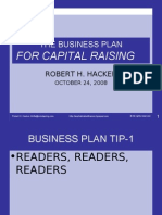 The Business Plan for Capital Raising Robert h. Hacker
