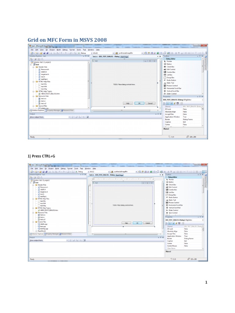 MFC Form Grid Setup in MSVS 2008 | PDF