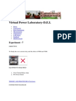 Virtual Power Laboratory-D.E.I.: Experiment - 7