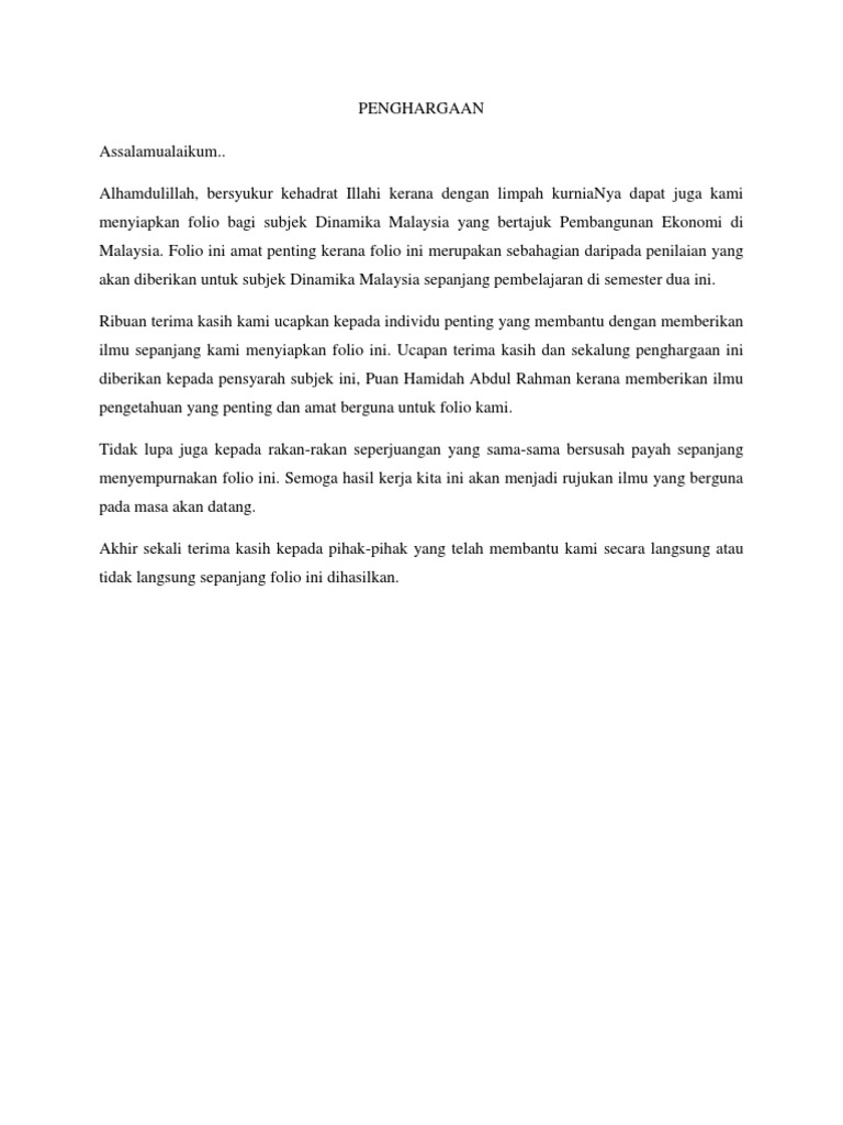 Penghargaan Pengenalan Pendahuluan Dinamika Pdf