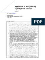 Citizens' Engagement in Policymaking and The Design of Public Services