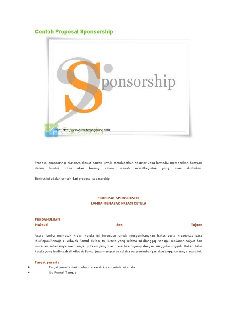 Contoh Surat Permohonan Sponsor Gathering