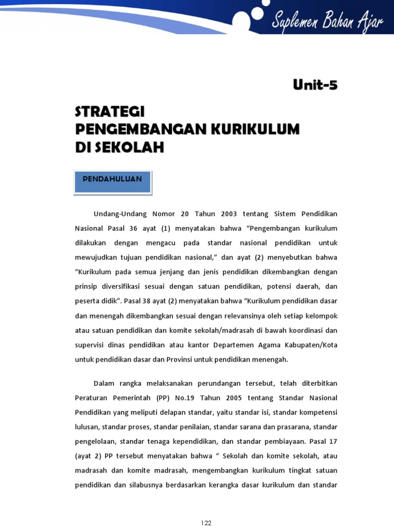 Unit 5 Strategi Pengembangan Kurikulum Pdf