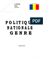 Politique Nationale Genre (PNG), République Du Tchad (Décembre 2011)