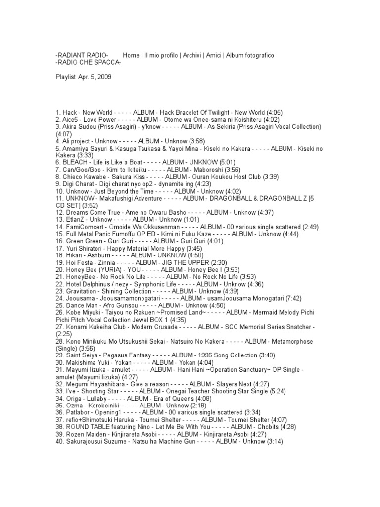 Radiant Radio List Shintoism Leisure
