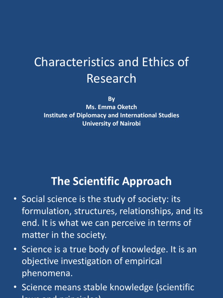 Characteristics and Ethics of Research | PDF | Scientific Method | Science
