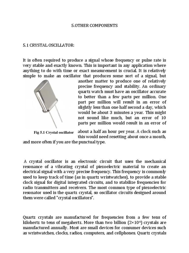 Fig 5.1 Crystal Oscillator PDF Capacitor Resistor
