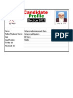 Khyber Pukhtoonkhwa - Provincial Assembly Candidates Profiles For Election 2013