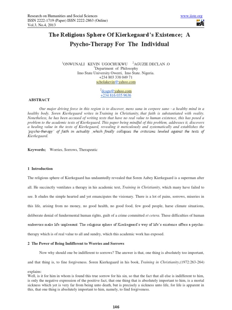 The Religious Sphere of Kierkegaard's Existence A | PDF | Søren ...