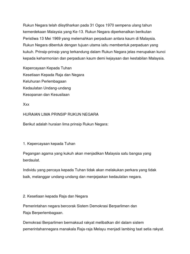 Rukun Negara Pdf