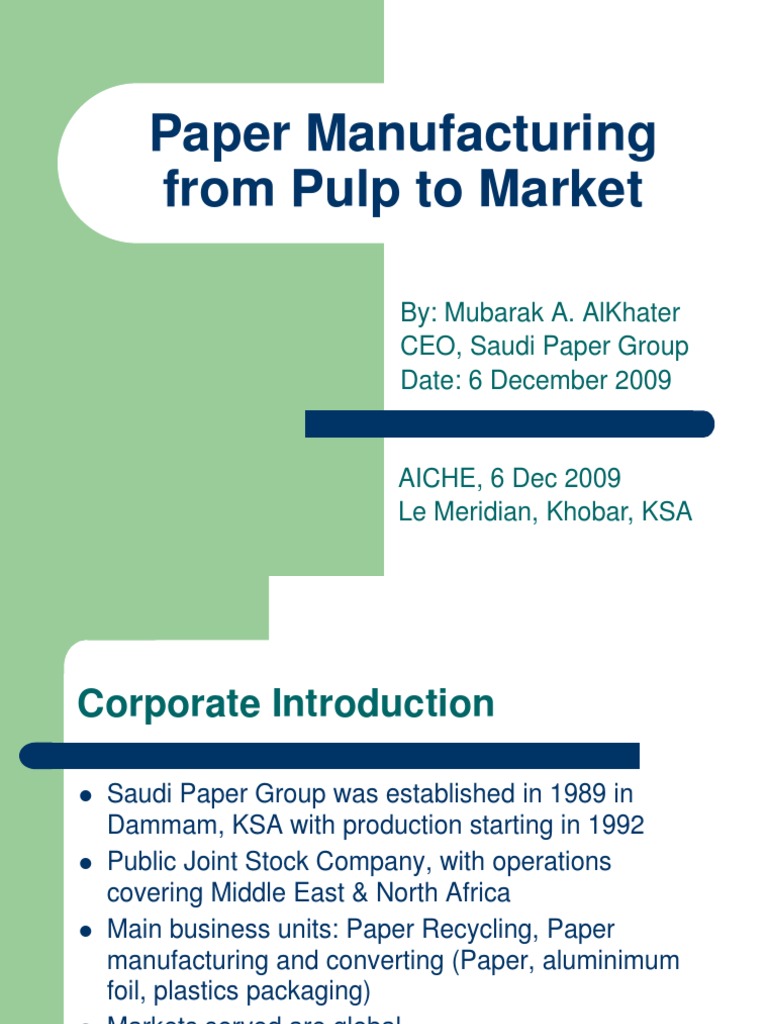 Paper Manufacturing Process Overview | PDF | Pulp (Paper) | Paper