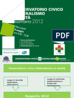 Osservatorio Civico sul federalismo in sanità 2012