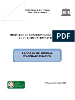 Programme Minimal D'alphabétisation, République Du Tchad (Novembre 2011)