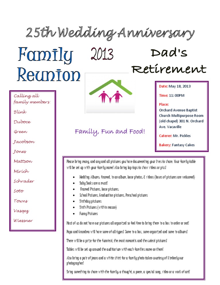 Family Reunion Photo Sharing Event | PDF | Cooking, Food & Wine ...