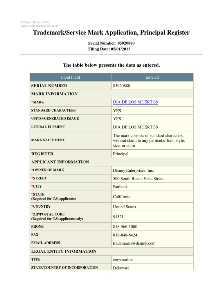 Disney PDF PDF Zip Code Trademark