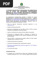 11º Chamada para Efetivação de Matrícula Lista de Espera SISU 2013 - Câmpus Belém