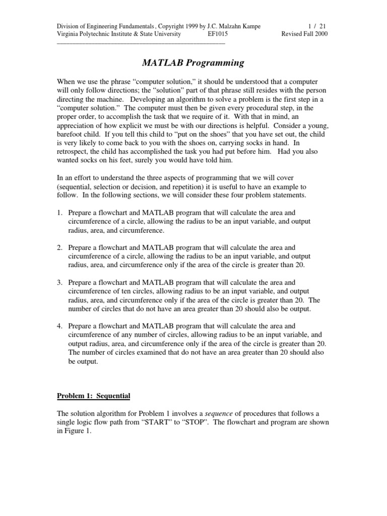 Matlab - Matlab Programming | PDF