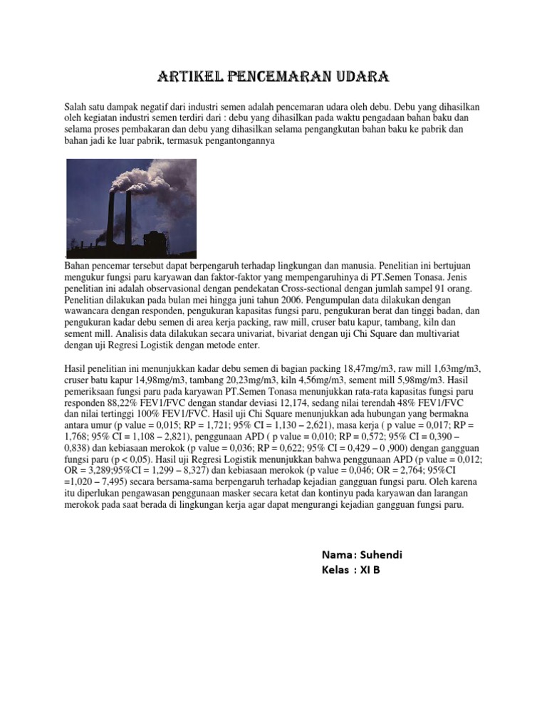 Artikel Pencemaran Udara