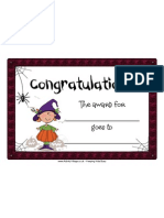 Certificate Halloween Blank Congratulations