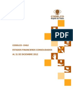 Estado Financiero Codelco 2012 PDF