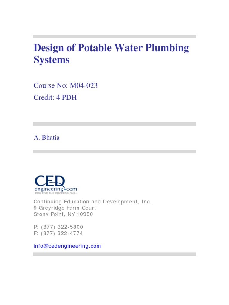 Potable Water System Design Essentials | PDF