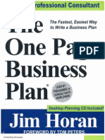 Jim Horan - One Page Business Plan - Cover