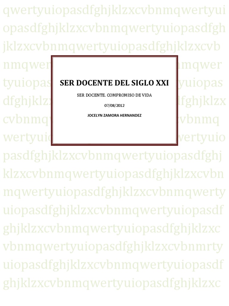 Ser Docente Del Siglo Xxi | PDF | Maestros | Conocimiento