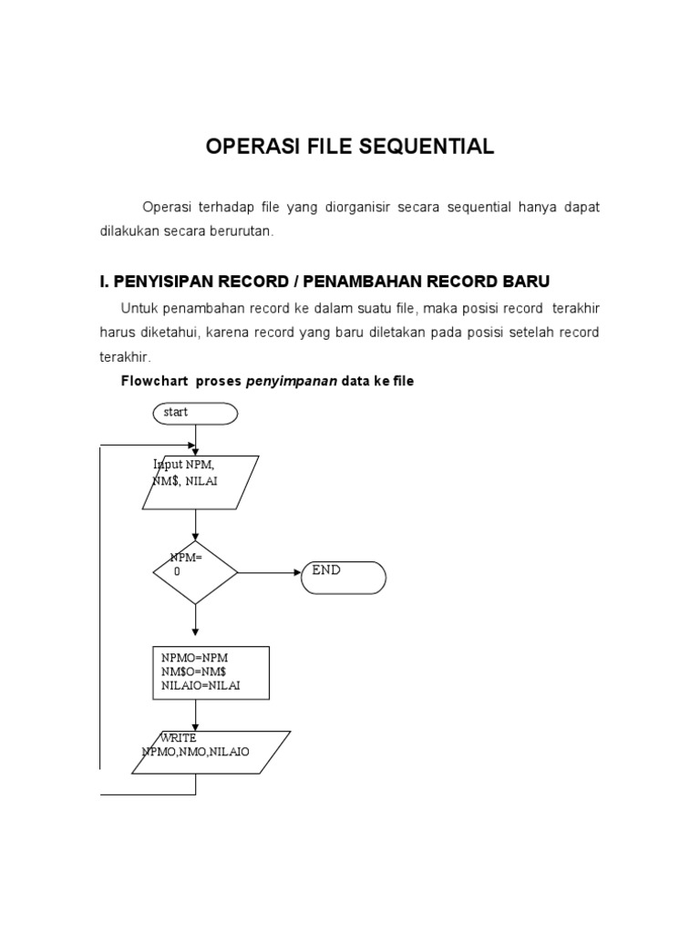 Operasi File Sekuensial dan Flowchart | PDF