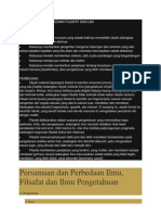 Persamaan Dan Perbedaan Filsafat Dan Ilmu