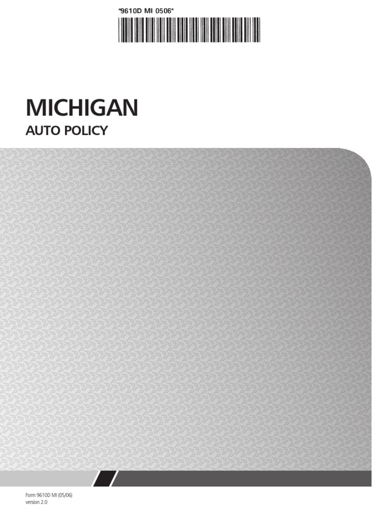 Michigan Auto Policy Overview | PDF | Self Insurance | Arbitral Tribunal