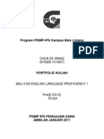 Program PISMP-IPG Kampus Batu Lintang: Chua Ee Wang (910926-13-5957)