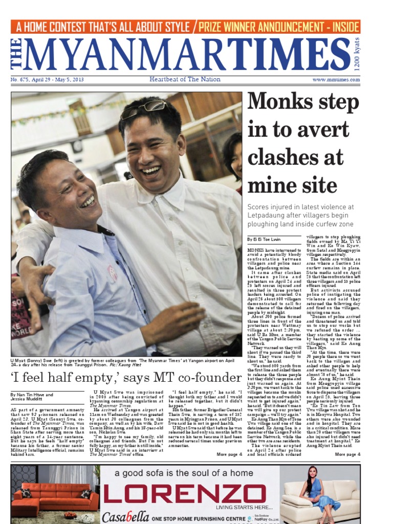 Myanmartimes Monks Step in To Avert Clashes at Mine Site PDF Myanmar Rohingya People