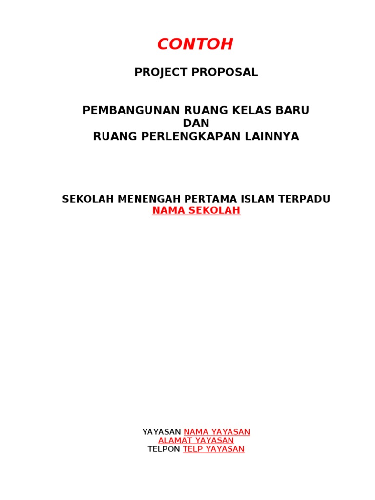 Contoh Proposal Pembangunan Ruangan Sekolah