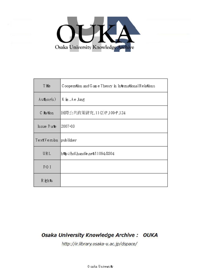 WHAT IS GAME THEORY INTERNATIONAL RELATIONS visual data 3