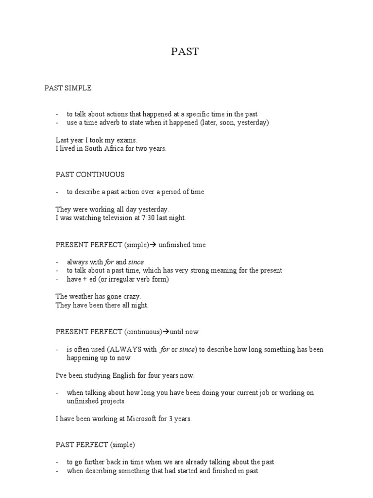 THE COMPLETE GUIDE TO ENGLISH PAST TENSES intelligence overview