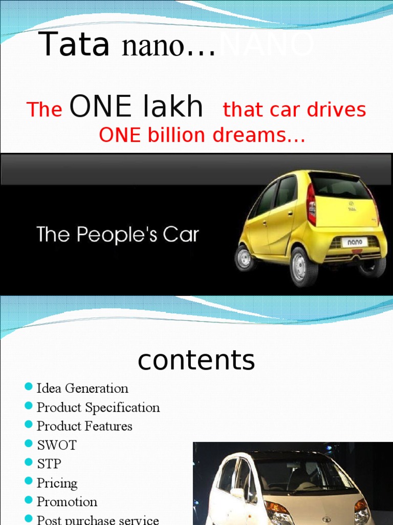 Presentation on tata nano car picture