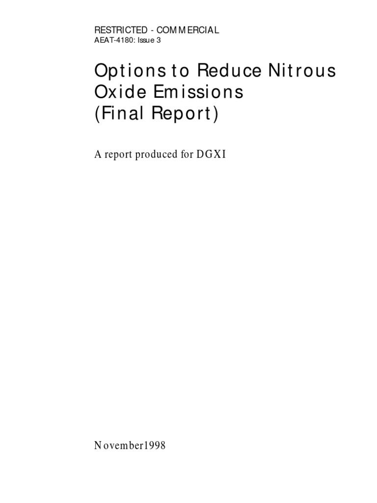 Nitrous Oxide Emissions | PDF | Fertilizer | Greenhouse Gas