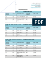 Shooting Schedule REDO