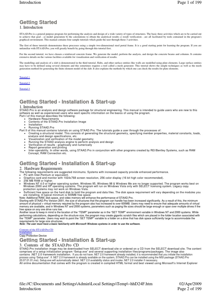 STAAD.Pro Beginner's Guide | PDF | Installation (Computer Programs ...
