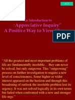 Appreciative Inquiry" A Positive Way To View Change