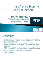 the role of third level in food education - dr  jim murray ioti