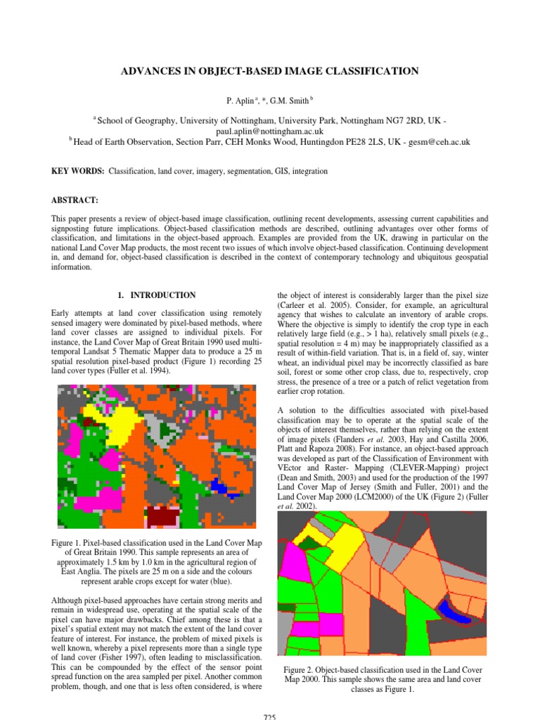 Advances in Object Based Image Classification | PDF