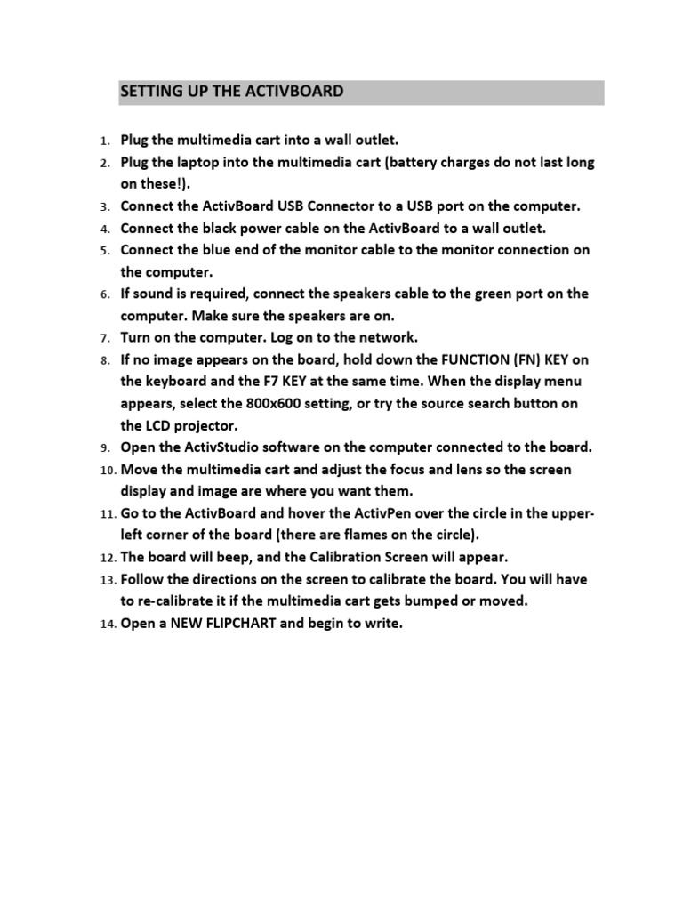 Setting Up Your ActivBoard | PDF | Icon (Computing) | Electrical Connector