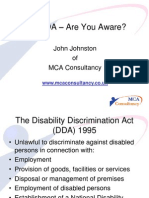 The DDA Are You Aware John Johnston MCA Consultancy