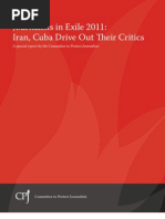 Journalists in Exile 2011: Iran, Cuba Drive Out TH Eir Critics