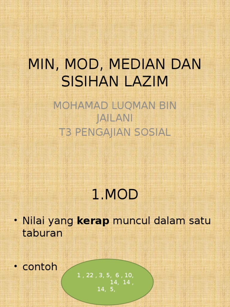 Mid Median Mod Sisihan Lazim Pdf