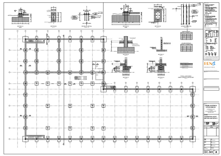 Foundation Layout | PDF | Structural Steel | Column