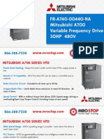 FR-A740-00440-NA Mitsubishi A700 Variable Frequency Drive 30HP 480V